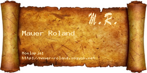 Mauer Roland névjegykártya